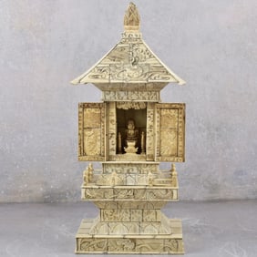 Antique Chinese Finely Carved Buddah Temple/Pagoda
