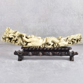 Antique Carved Chinese Sculpture of a Dragon