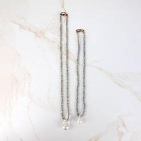 Labradorite and Pearl Necklaces