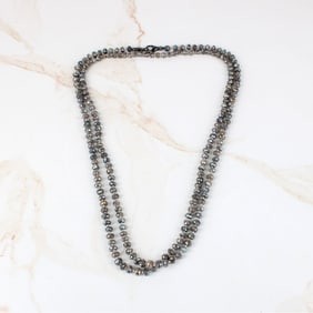 Long Labradorite Bead Necklace