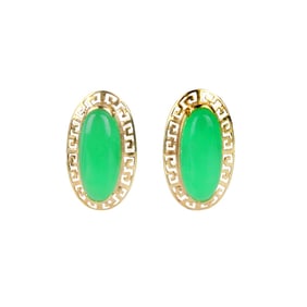 Chrysoprase and 14K Earrings