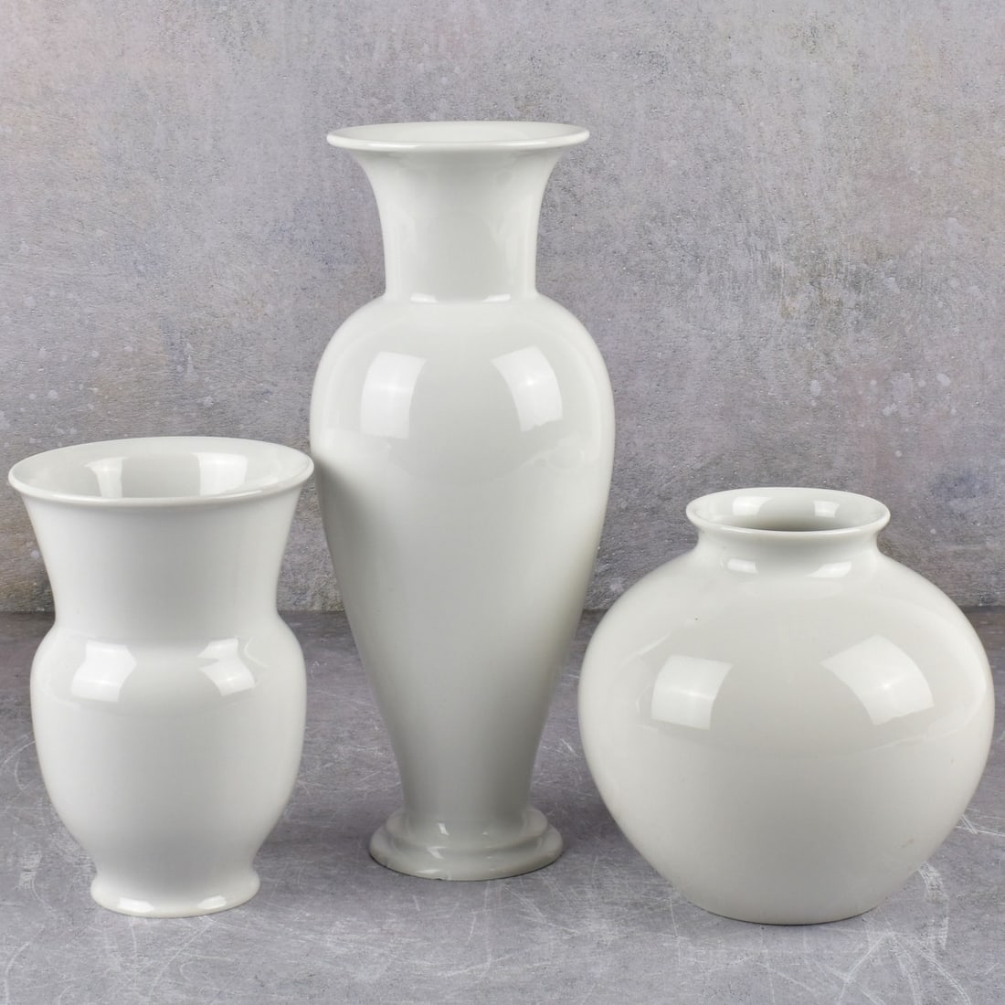 Vintage White KPM Berlin White Porcelain Vases (1 of 8)