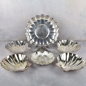 Heavy Silver Plated Shell Dishes