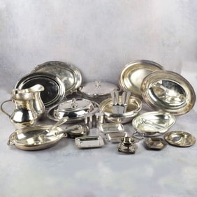 Large Box Lot of Silver Plated Pieces