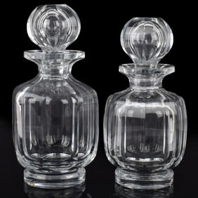 Baccarat French Cut Crystal Wine Decanters