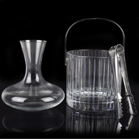 Tiffany Crystal Carafe and Associated Ice Bucket