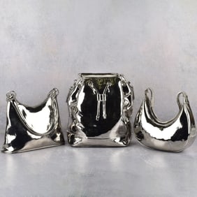 Silvered Ceramic Purses