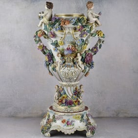 Early 20th Century Dresden Porcelain Urn