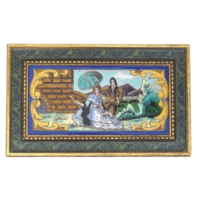 Vintage Majolica Ceramic Tile/ Plaque