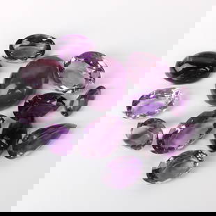 167.3CT TW Amethysts: Approx. 167.3 Carats TW Multi-cut Natural Amethysts. Various sizes and saturation of color. Condition: Very good condition. For additional information and/or WhatsApp video please contact our