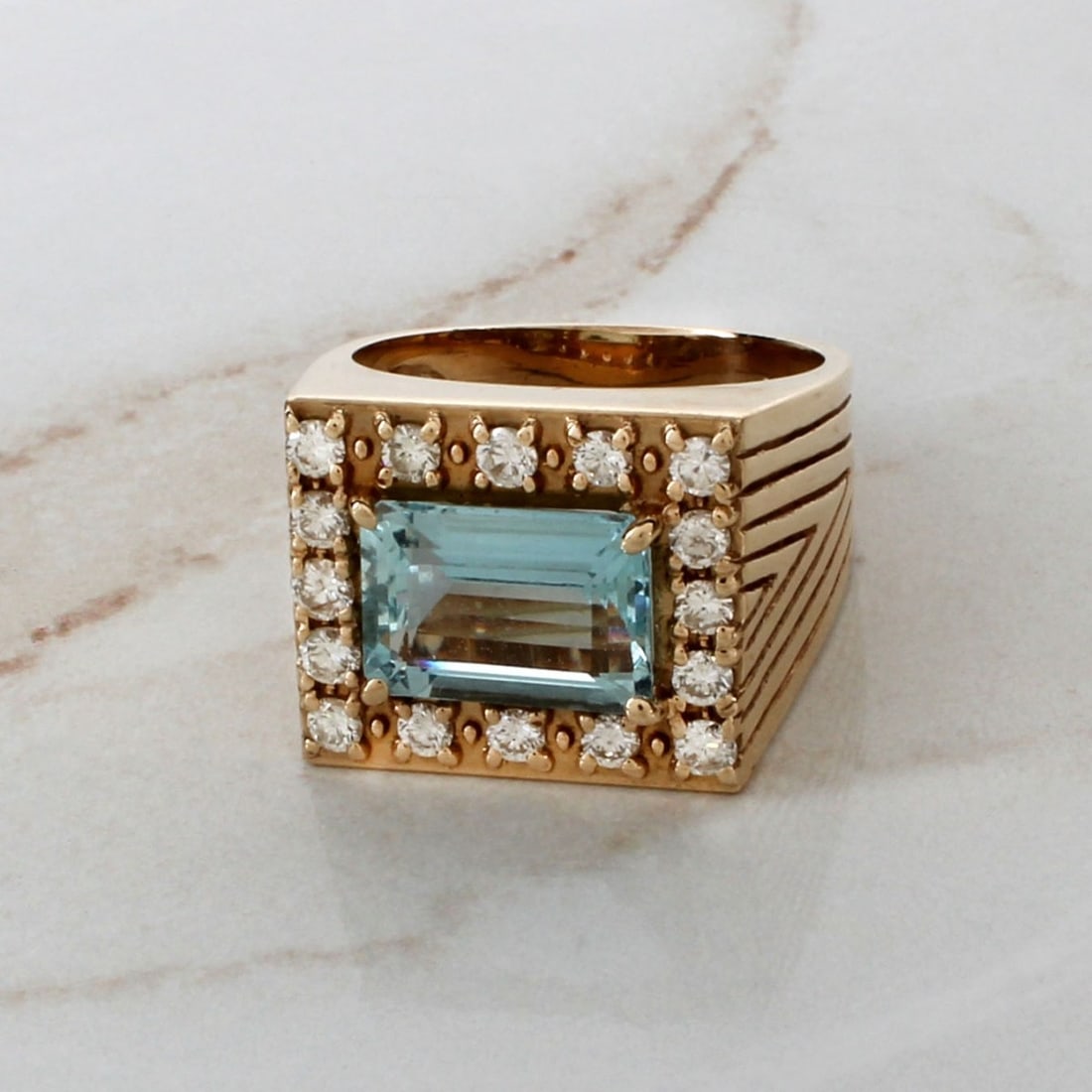 Aquamarine, Diamond and 14K Ring (1 of 4)