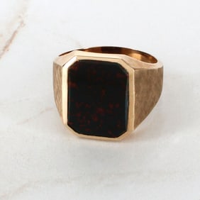 Bloodstone and 10K Ring