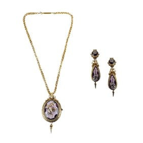 Amethyst, Diamond and 14K Jewelry Suite