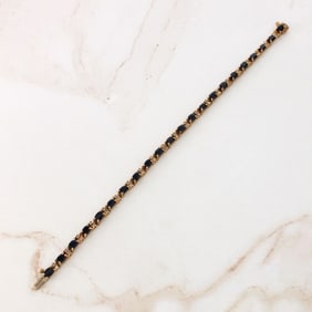 Sapphire, Diamond and 14K Bracelet