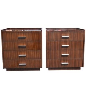 Pair of Ralph Lauren Polished Rosewood Nightstands