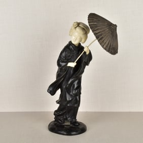 Bronze Japanese Carved Geisha