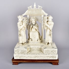Large Chinese Carved Figural Group