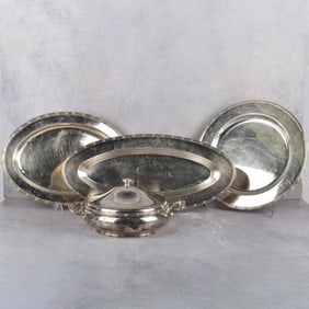 Vintage Heavy Silver Plate Serving Pieces
