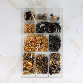 Tray Lot of Assorted Jewelry Parts