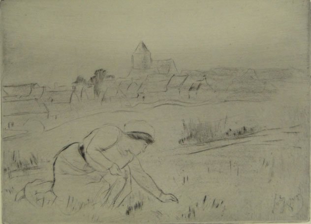 Louis Auguste Mathieu Legrand French (1863-1951) Etchin: Louis Auguste Mathieu Legrand French (1863-1951) Etching and Drypoint "Le Mee" Signed within Plate, Signed in Pencil LL Monogram Lower Right, Stamped and Limited Edition Number 42/50. Very Good to Exc