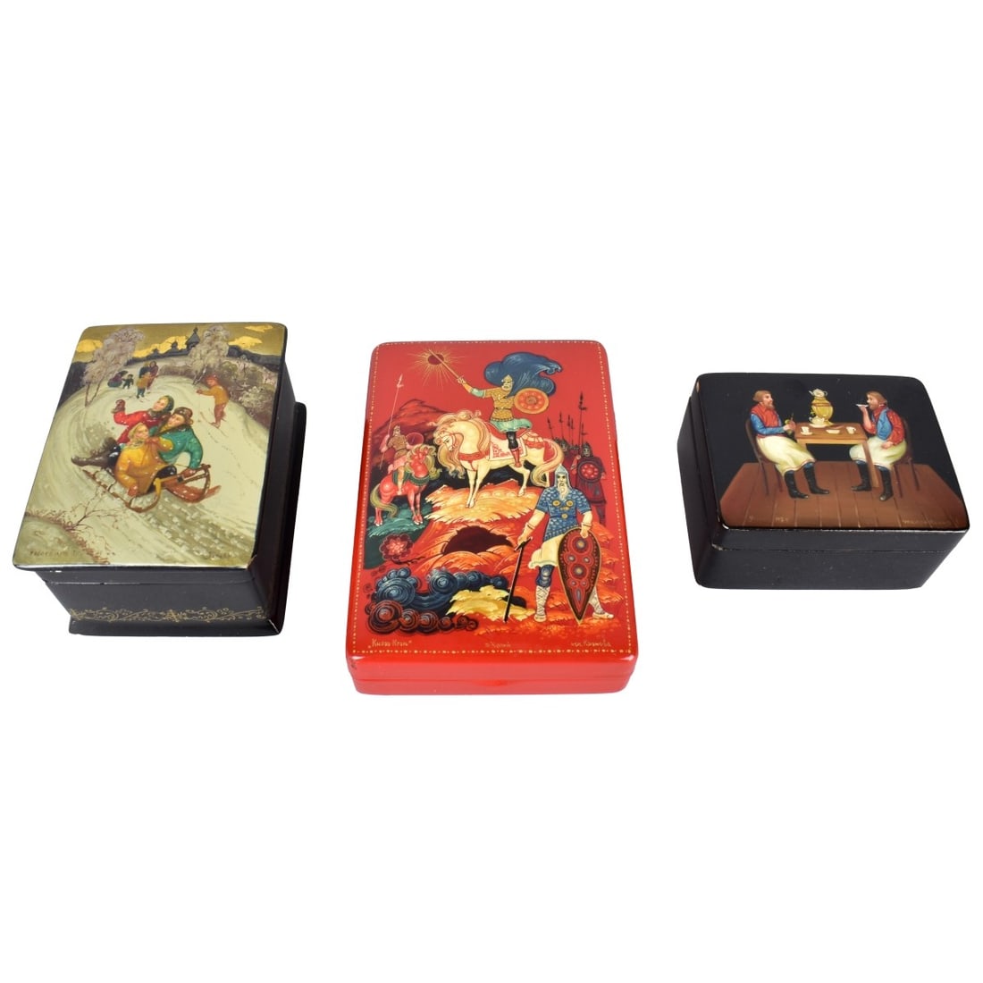Three Vintage Russian Miniature Boxes (1 of 5)
