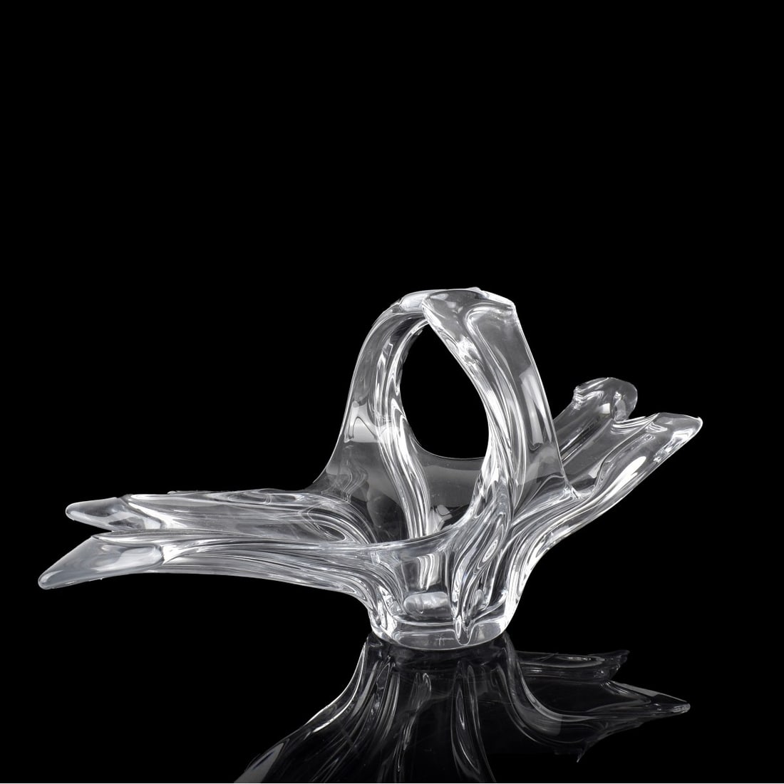 Large Cofrac Art Verrier Art Glass Sculpture: Large Vintage Cofrac Art Verrier Free Form Art Glass Sculpture. Signed. Measures 11" x 28" x 10-1/4". Kodner Galleries offers phone and absentee bidding at a low, flat 21% buyer’s premium without su