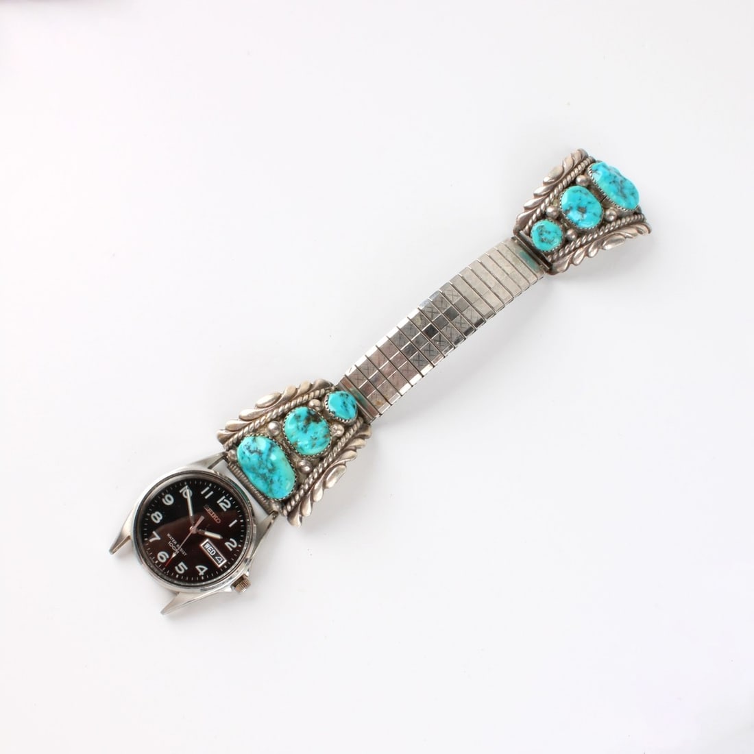 Navajo Turquoise and Sterling Watch Bracelet (1 of 3)