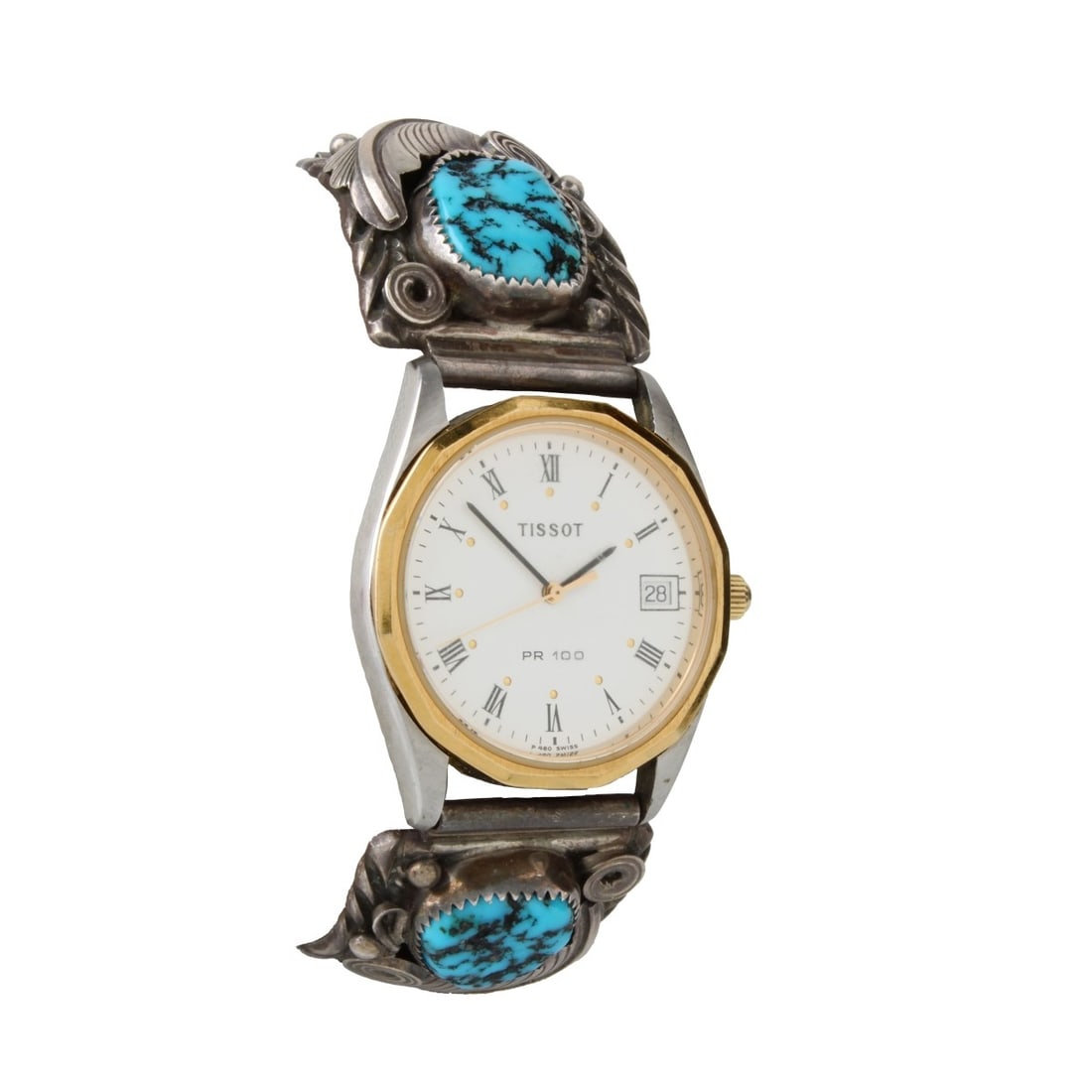 Navajo Turquoise and Sterling Watch Bracelet (1 of 6)