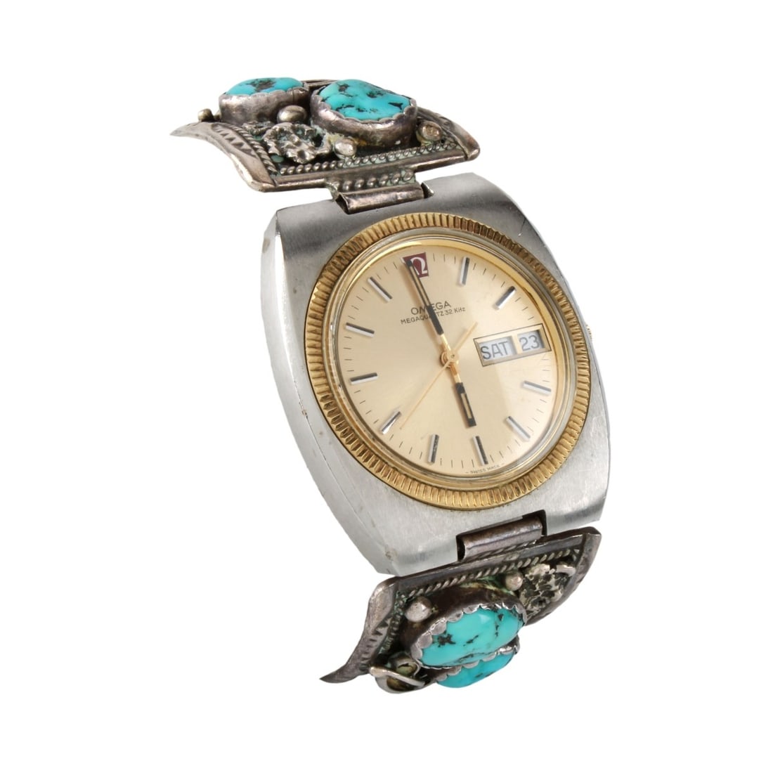 Navajo Turquoise and Sterling Watch Bracelet (1 of 6)