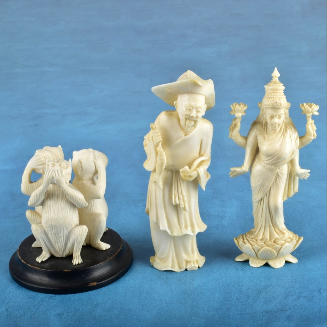 Three Oriental Carved Figurines (1 of 5)