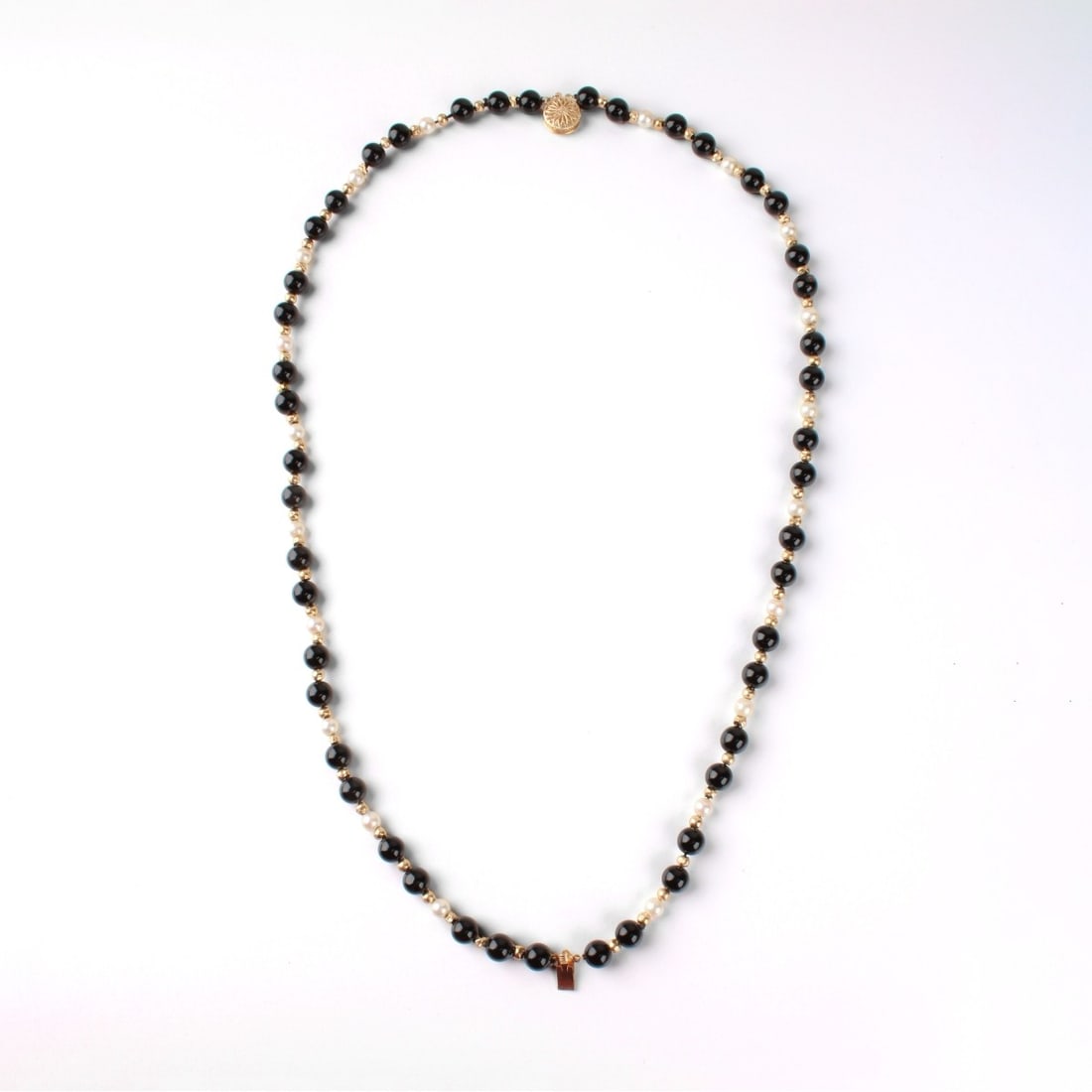 Pearl, Onyx and 14K Necklace (1 of 3)