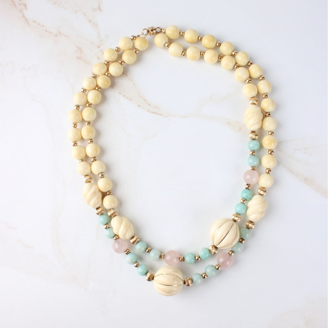 Jade, Quartz and 14K Necklace (1 of 4)