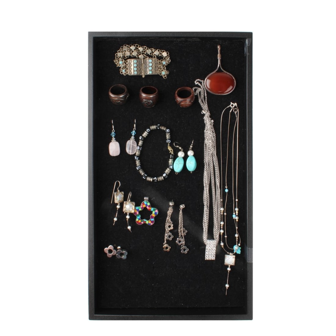 Collection of Vintage Costume Jewelry: Collection of Vintage Costume Jewelry Including Necklaces, Bracelets, Watches, Rings, Earrings. A few pieces marked 925 sterling silver. A few signed pieces. Kodner Galleries offers phone and absentee