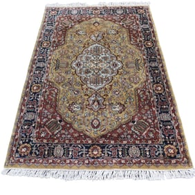 Semi-antique Persian Tabriz Silk Rug