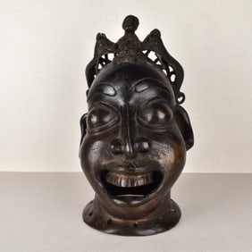 Bamum Bronze Helmet Mask