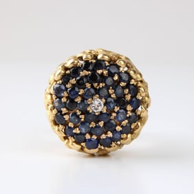 Sapphire, Diamond and 18K Ring