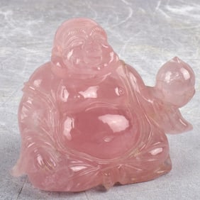 Antique Chinese Rose Quartz Buddha
