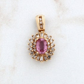 Sapphire, Diamond and 14K Pendant