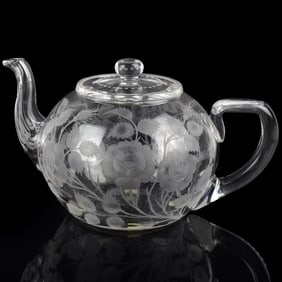 Antique Sinclaire Cut Glass Teapot
