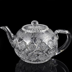 Antique Sinclaire Cut Glass Teapot