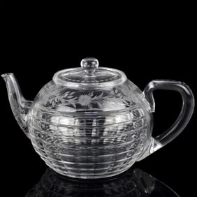 Antique Sinclaire Cut Glass Teapot