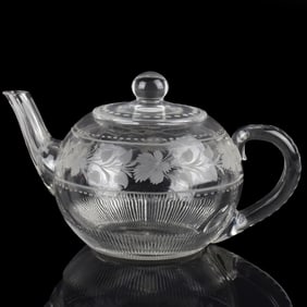 Antique Sinclaire Cut Glass Teapot