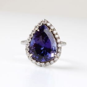 GIA Tanzanite, Diamond and 14K Ring