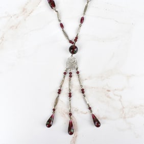 Silver and Glass Bead Necklace