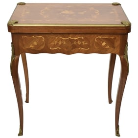 French Style Marquetry Game Table