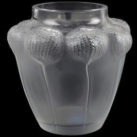 Lalique France Crystal "Bali" Vase
