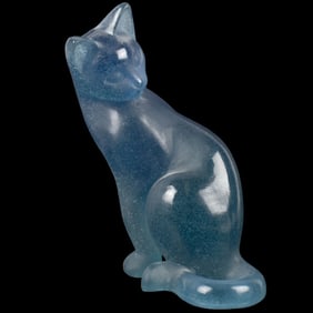 Daum France Pate-de-Verre Cat