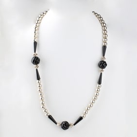 Onyx and Silver Necklace