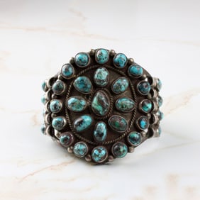 Zuni Turquoise and Silver Cuff Bracelet