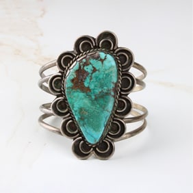 Native American Turquoise and Silver Cuff
